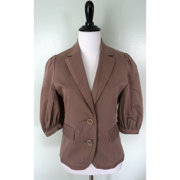 BCBGMaxAzria Jackets & Blazers - BCBG Max Azria Brown Pinstripe 2 Button Blazer S
